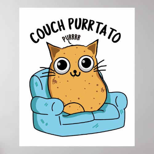 Couch Purrtato Funny Potato Pun  Poster