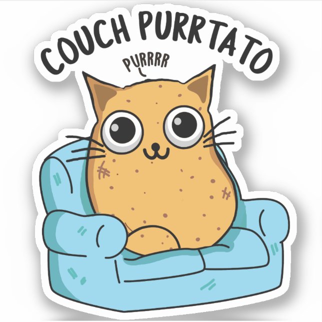 Couch Purrtato Funny Potato Pun  Sticker (Front)