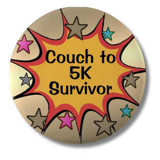 Couch to 5K Survivor Funny Running Achievement Pin