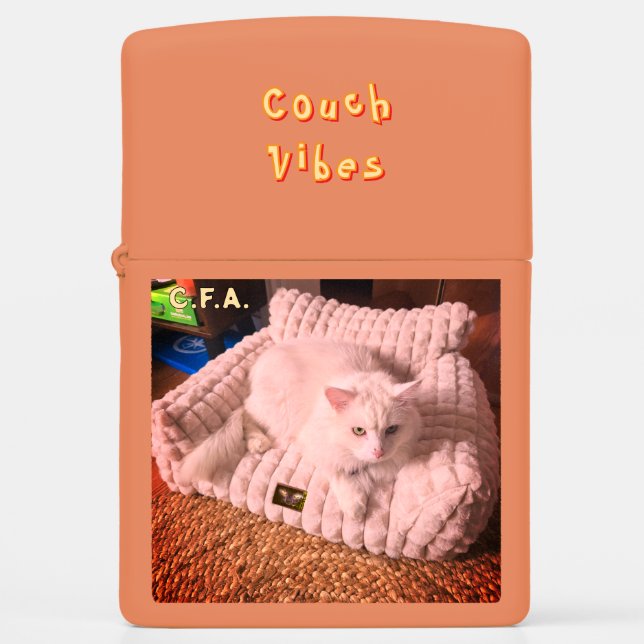 Couch Vibes w/ Initials or Name Zippo Lighter (Front)