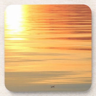 couché de soleil plume beverage coaster