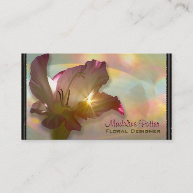 couché du sol Elegant Floral Professional Standard Business Card (Front)