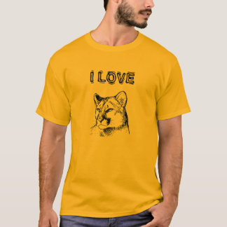 Cougar%20Face, I LOVE T-Shirt