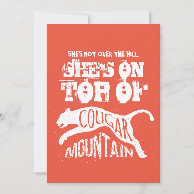 Cougar 50th Birthday Invitation Over the Hill (Front)