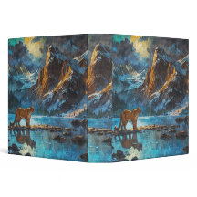 Cougar and Mountain Lake Art