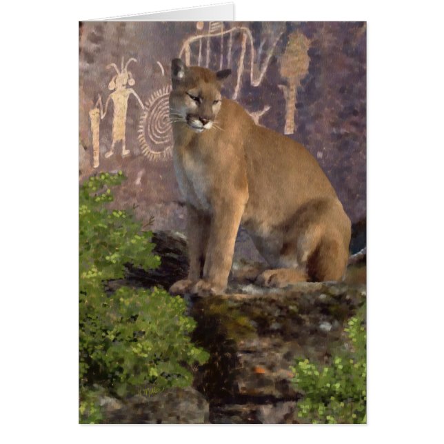 Cougar and Pictographs Cards (Front)