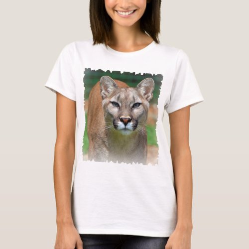 Cougar beautiful photo ladies womens t_shirt