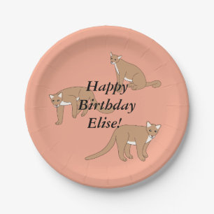 Cougar Birthday Paper Plates