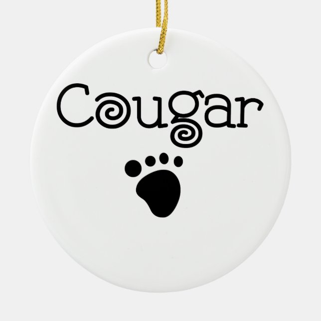 Cougar Ceramic Ornament (Front)