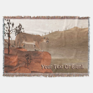 Cougar - Concentration Throw Blanket