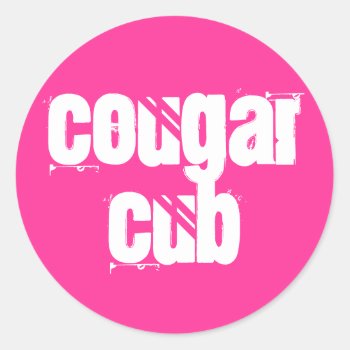 Cougar Cub Classic Round Sticker by darkhorse_designs at Zazzle