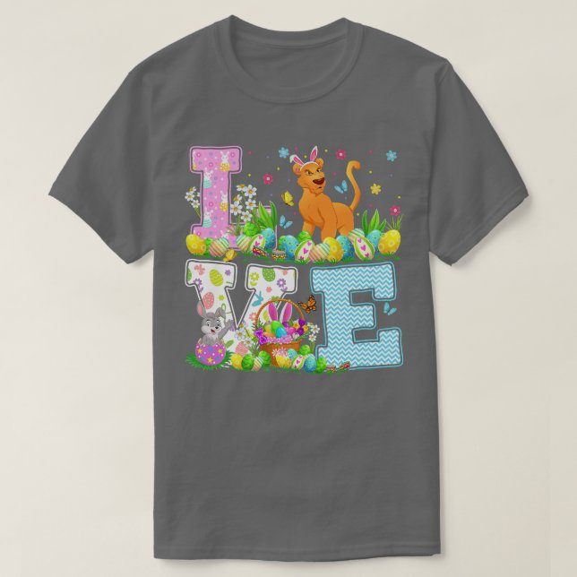 Cougar Easter Egg Hunt Funny Love Cougar Easter Su T-Shirt (Design Front)