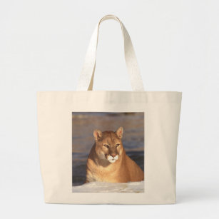 Cougar Face Large Tote Bag