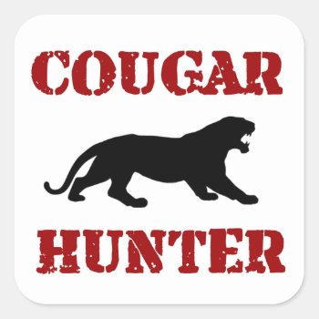Cougar Hunter Square Sticker by robby1982 at Zazzle