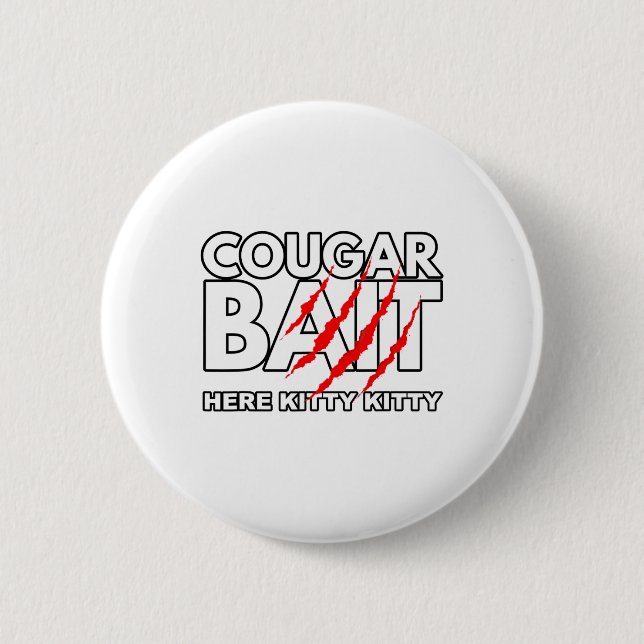 Cougar It Fun Halloween Costume Older Woman Younge Button (Front)