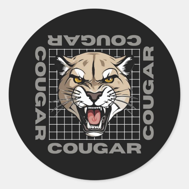 cougar life classic round sticker (Front)