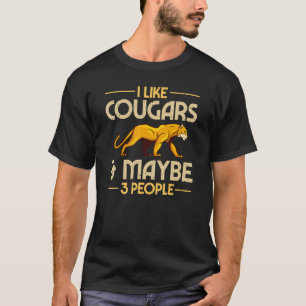 Cougar Mountain Lion Animal Cat Head   Cute Wildca T-Shirt
