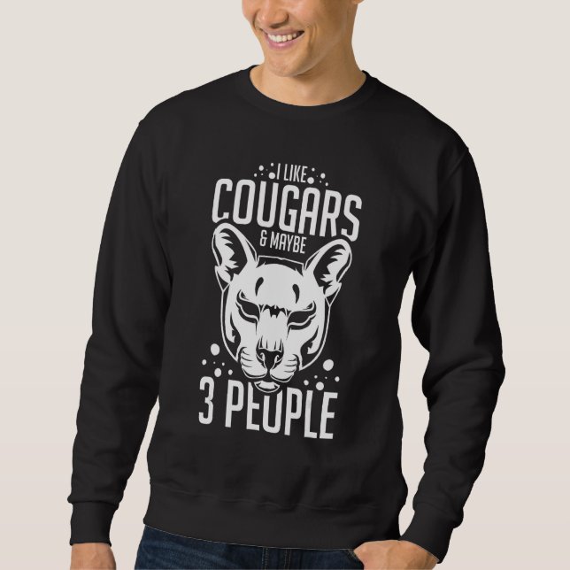 Cougar Mountain Lion Animal Cat Head  Cute Wildcat Sweatshirt (Front)
