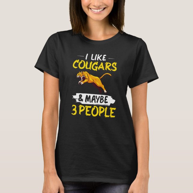 Cougar Mountain Lion Animal Cat Head Cute Wildcat  T-Shirt (Front)