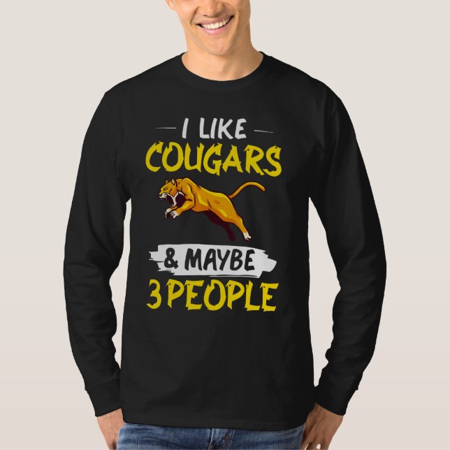 Cougar Mountain Lion Animal Cat Head  Cute Wildcat T-Shirt (Front)