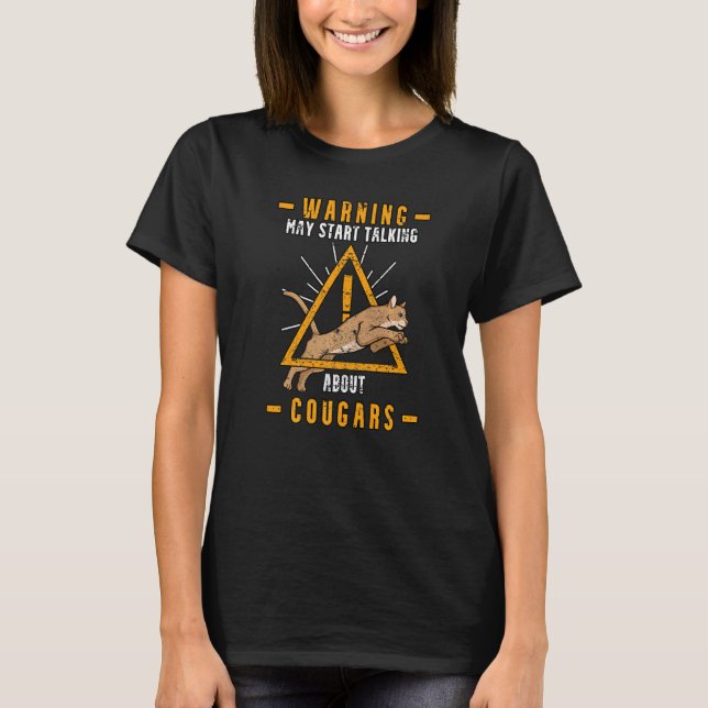 Cougar Mountain Lion Animal Cat Head  Cute Wildcat T-Shirt (Front)