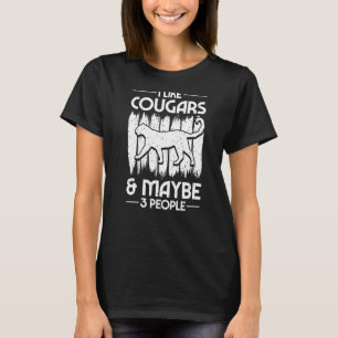 Cougar Mountain Lion Animal Cat Head  Cute Wildcat T-Shirt