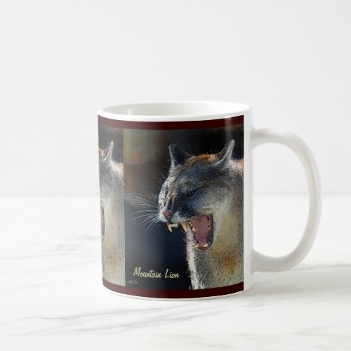 Cougar Mountain Lion Big Cat Art Coffee Mug