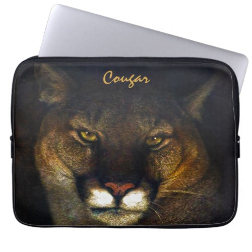 Cougar Mountain Lion Big Cat Art Design 3 Laptop Sleeve