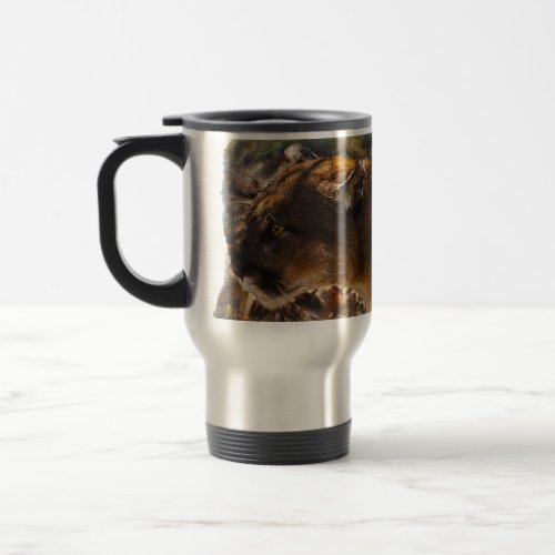 Cougar Mountain Lion Big Cat Art Design 4 Travel Mug