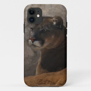 Cougar Mountain Lion Big Cat Art Design iPhone 11 Case
