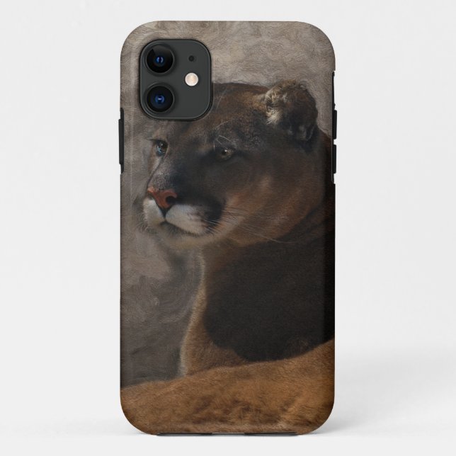 Cougar Mountain Lion Big Cat Art Design Case-Mate iPhone Case (Back)