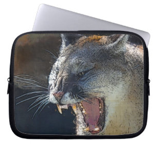 Cougar Mountain Lion Big Cat Art Design Laptop Sleeve