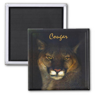 Cougar Mountain Lion Big Cat Art Designer Magnet