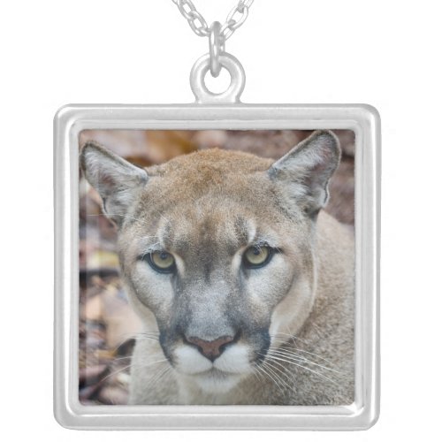 Cougar mountain lion Florida panther Puma Silver Plated Necklace