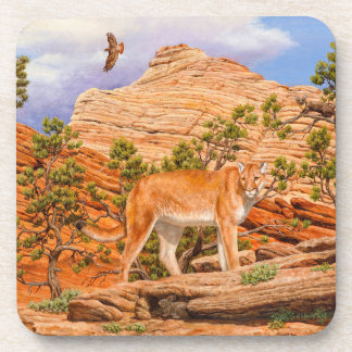 Cougar Mountain Lion In Zion National Park Beverage Coaster