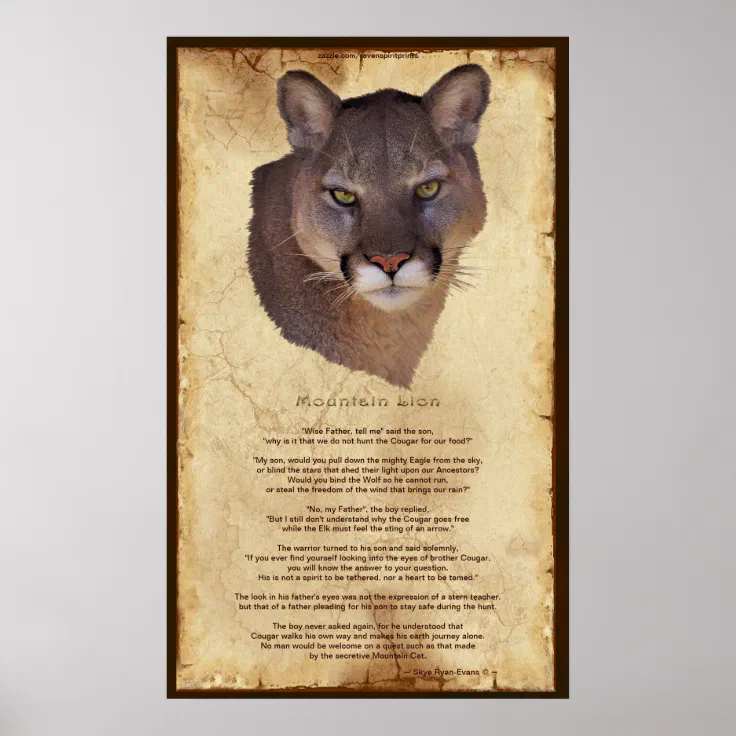 Mountain Lion Cougar Metal Wall Art Home Decor Gift Idea 