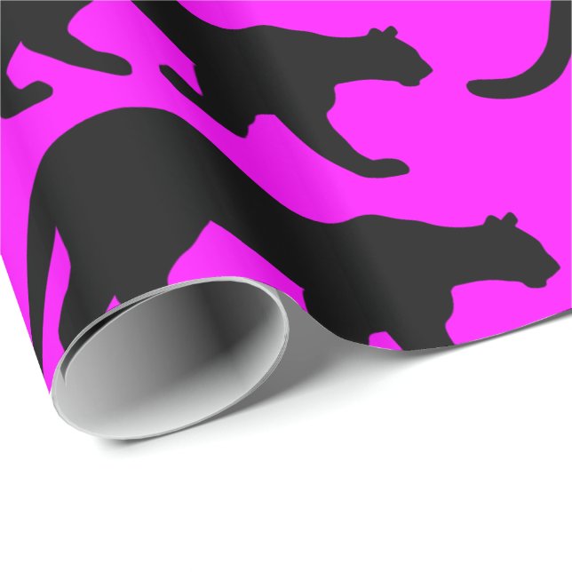 Cougar Mountain Lion Puma Silhouette Wrapping Paper (Roll Corner)