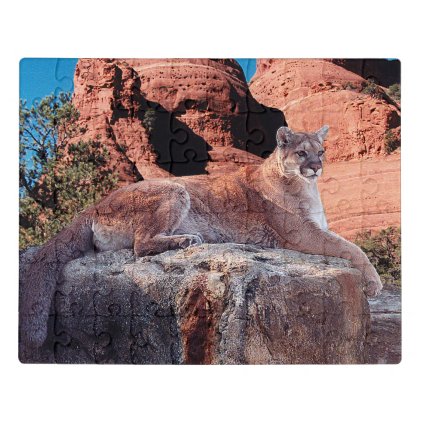 Cougar on Cliff - Jigsaw Puzzle