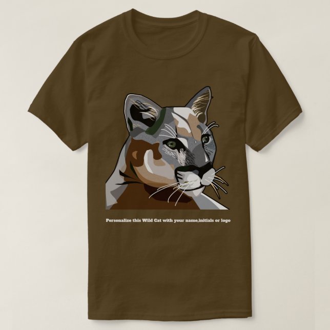 Cougar or Mountain Lion or Puma T shirt (Design Front)