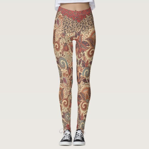 Cougar Paisley Wild Side Boho Leggings