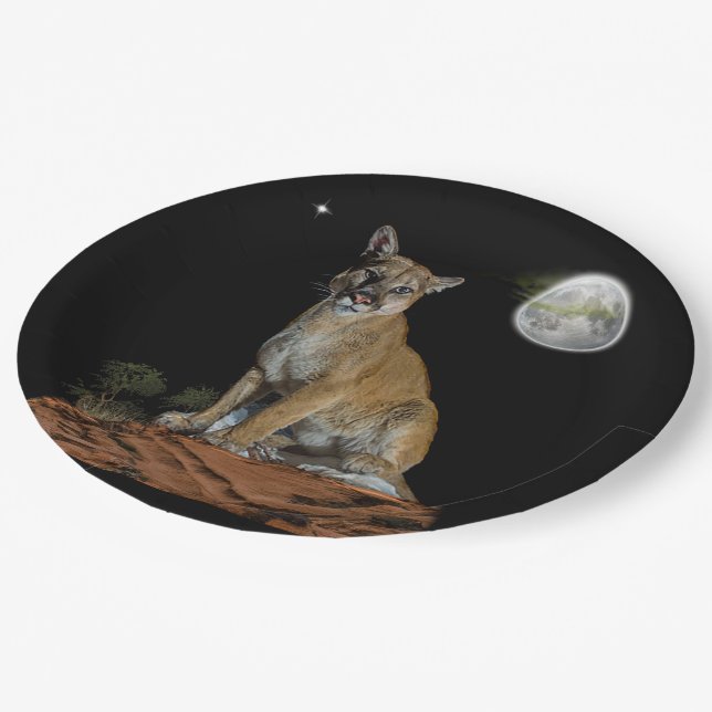 Cougar Paper Plates (Angled)