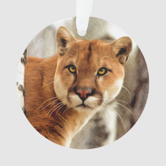 Cougar Photo Painting Ornament