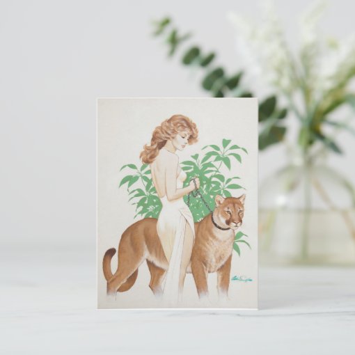 Cougar Pinup Postcard Zazzle