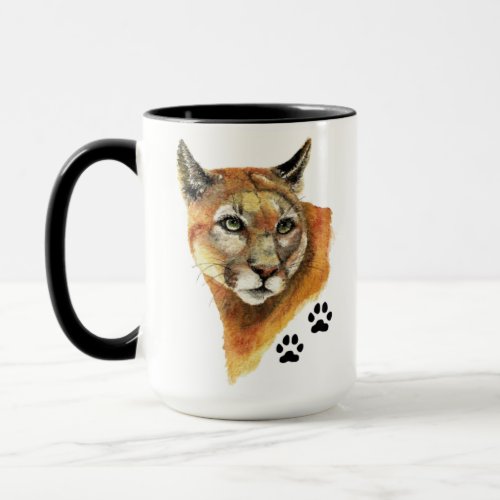 Cougar Puma Mountain Lion Animal Tracks Travel M Mug