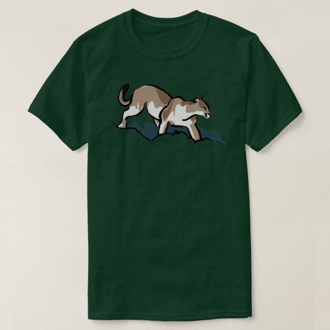 Cougar Puma Mountain Lion Panther  T-Shirt (Design Front)