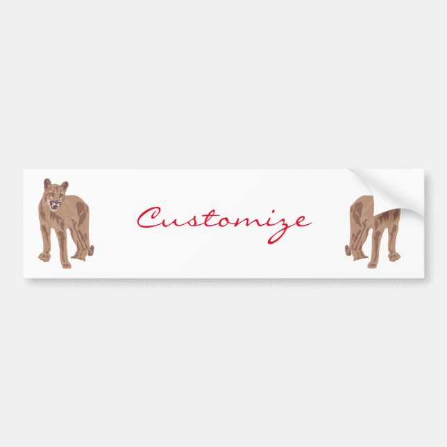 Cougar Puma Mountain Lion Thunder_Cove Bumper Sticker (Front)