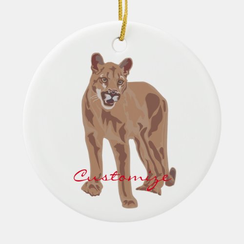 Cougar Puma Mountain Lion Thunder_Cove Ceramic Ornament