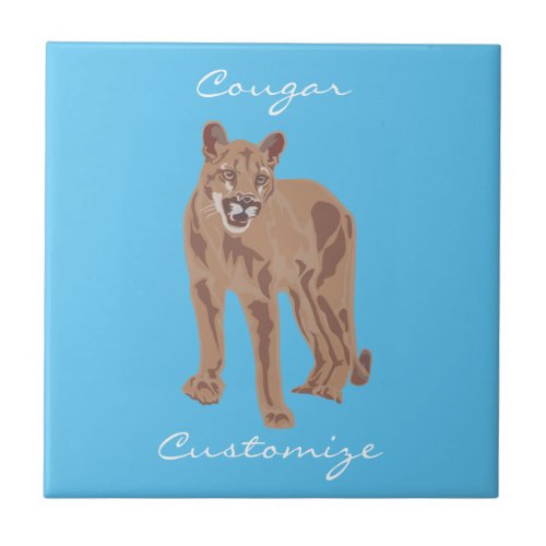 Cougar Puma Mountain Lion Thunder_Cove Ceramic Tile