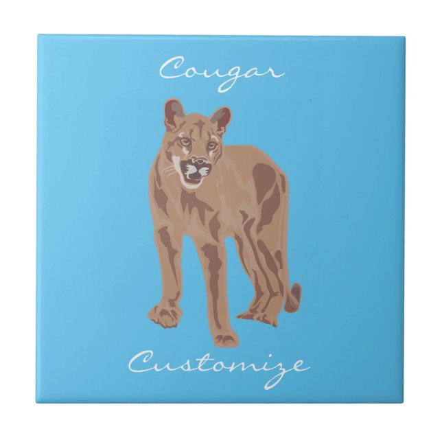 Cougar Puma Mountain Lion Thunder_Cove Ceramic Tile (Front)