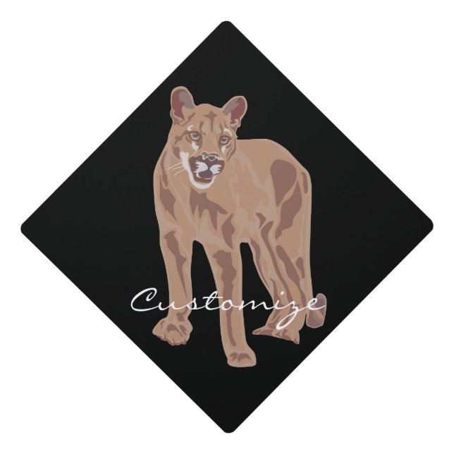 Cougar Puma Mountain Lion Thunder_Cove Graduation Cap Topper (Front)